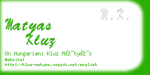matyas kluz business card
